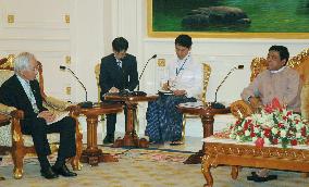 Myanmar Vice Pres. Nyan Tun meets Japan's Okamura
