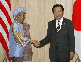 Japan PM, Liberian president