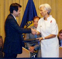 IMF chief Lagarde in Japan