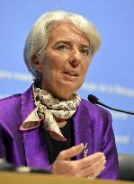 IMF chief Lagarde at press conference