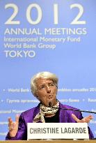 IMF chief Lagarde at press conference