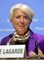 IMF chief Lagarde at press conference