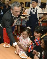 Norway prime minister promotes salmon in Japan