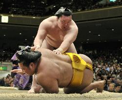 Opening day of New Year sumo