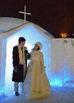 Wedding ceremony at ice church