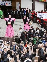 Bean-throwing festival at temple
