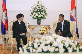 Prince Akishino, Cambodian PM Hun Sen