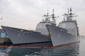 U.S. cruisers at Yokosuka