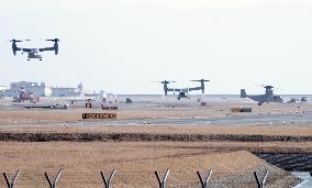 Ospreys begin 1st training flights over Japan's main islands