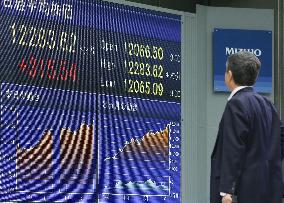 Nikkei surges to pre-Lehman collapse level