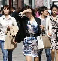 Record-high temperatures for March in Japan