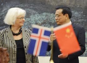 Iceland premier in China