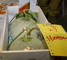 Pair of melons auctioned for 1.6 mil. yen