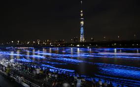 LED 'fireflies' light up Tokyo river