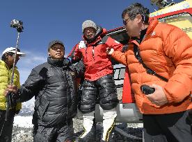 Miura arrives at Everest base camp