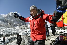 Miura at Everest base camp
