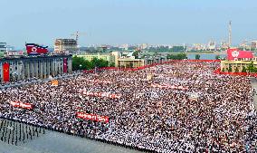 Mass rally in Pyongyang