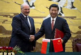 Belarus president in China