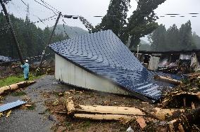 Heavy rain in northeastern Japan