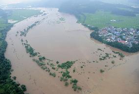 Heavy rain in northeastern Japan