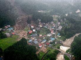 Heavy rain in northeastern Japan