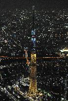 Tokyo Skytree in Olympic bidding illumination