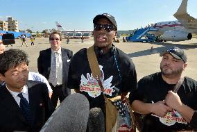 Rodman arrives in Pyongyang