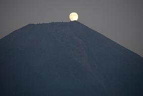 Moon over Mt. Fuji