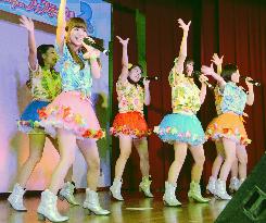 Local pop groups perform in Kobe