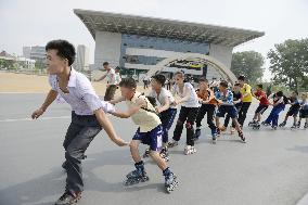 Roller skating in Pyongyang