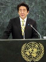 Abe addresses U.N. General Assembly