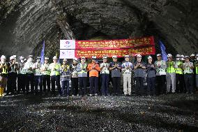 INDONESIA-JAKARTA-BANDUNG-HIGH-SPEED RAILWAY-TUNNEL-HOLING-THROUGH