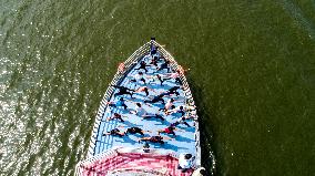 INDIA-MADHYA PRADESH-BHOPAL-CRUISE BOAT-INTERNATIONAL YOGA DAY