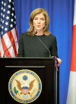 U.S. envoy Kennedy gives speech