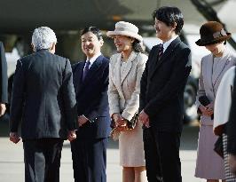 Emperor, empress leave for India