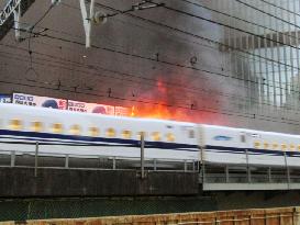 Fire near Shinkansen track