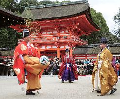 Traditional Kemari event held at Shimogamo Shrine in Kyoto