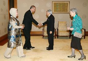 Turkish Prime Minister Erdogan meets with Japanese Emperor Akihito