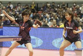 Ishikawa, Hirano win women's doubles at All Japan Table Tennis Championships