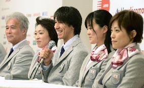 Leaders of Japan's Sochi Olympics team meet press