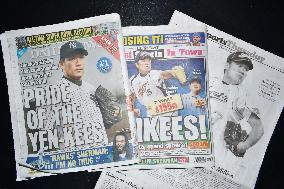 U.S. papers' coverage on Tanaka joining Yankees