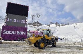 Snowboarding site prepared for opening of Olympics