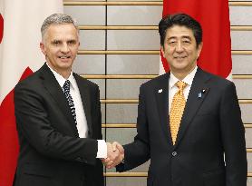 Japanese PM Abe, Swiss Pres. Burkhalter hold talks in Tokyo