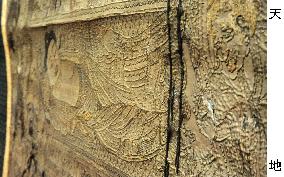 Buddha in nirvana in hair embroidery