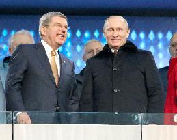 Putin, Bach attend Sochi Olympics opening ceremony