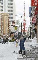 Snow-blanketed Tokyo