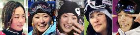The faces of 5-time Olympic mogul skier Uemura