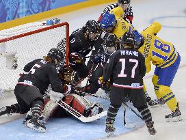 Japan vs Sweden in women's hockey prelim at Sochi