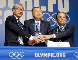 Tokyo 2020 Olympics head Mori meets press in Sochi