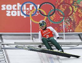 Japan ski jumper Yamada practices in Sochi